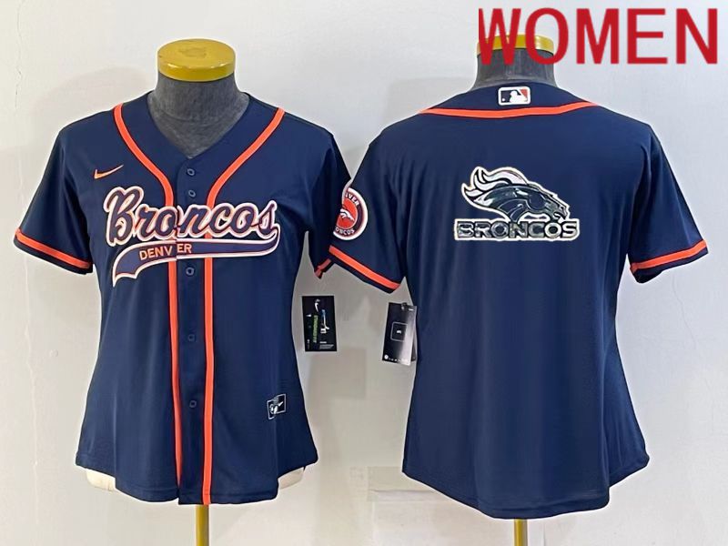 Women Denver Broncos Blank Blue 2022 Nike Co branded NFL Jersey